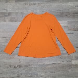 Gudrun Sjoden Organic Cotton Size Medium Long Sleeve Shirt Orange Basic *Flaw*